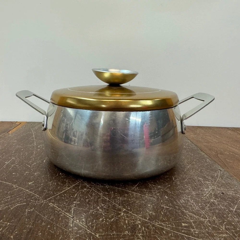Vintage Regal Ware Aluminum Covered Dutch Oven Pot Pan Gold Silver Kitchenware‎